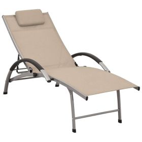 Sun Lounger Textilene and Aluminum Cream