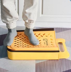 Foldable Dirty Clothes Basket Household Wall-mounted Free Punching (Option: Yellow-large)