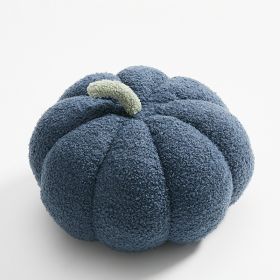 Nordic Pumpkin Round Pillow Plush Pillow Knitted Yarn (Option: Lake blue-28cm in diameter)